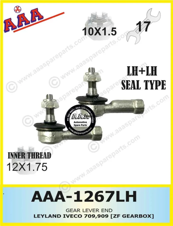 GEAR LEVER END LEYLAND  909  17mm IINER THREAD LH/LH