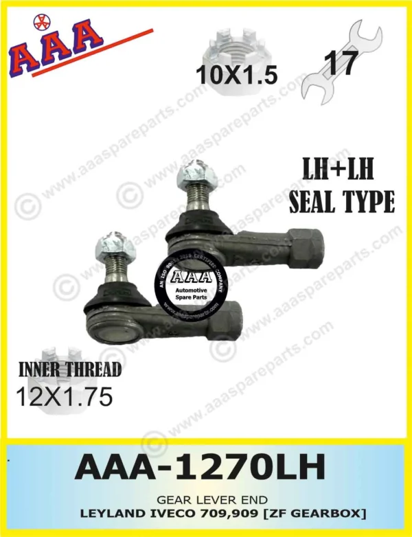 GEAR LEVER END LEYLAND  909  17mm IINER THREAD LH/LH