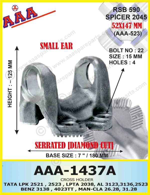 C.H LPT 2523, LPK 2523, LPK 3118, LPK 2521, LPK 2523, LPTA 2038, AL 3123, 3136, 2523, BENZ 3138, 4023TT,MAN – CLA 26.28, 31.28 SERRATED [SMALL EAR]