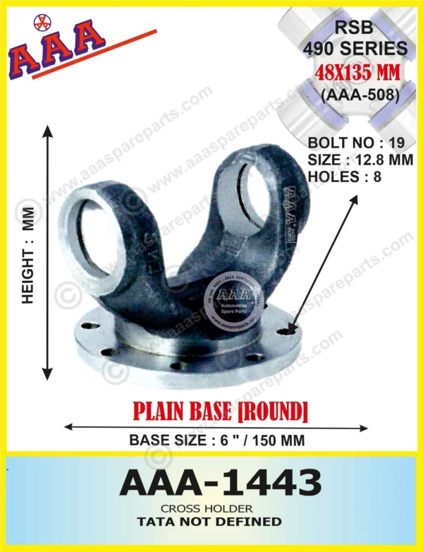 C.H TATA (NOT DEFINE) RSB 490 – 48 X 135 CROSS, PLATE DIA. 6″, BOLT 19 NO., NO. OF HOLES – 8