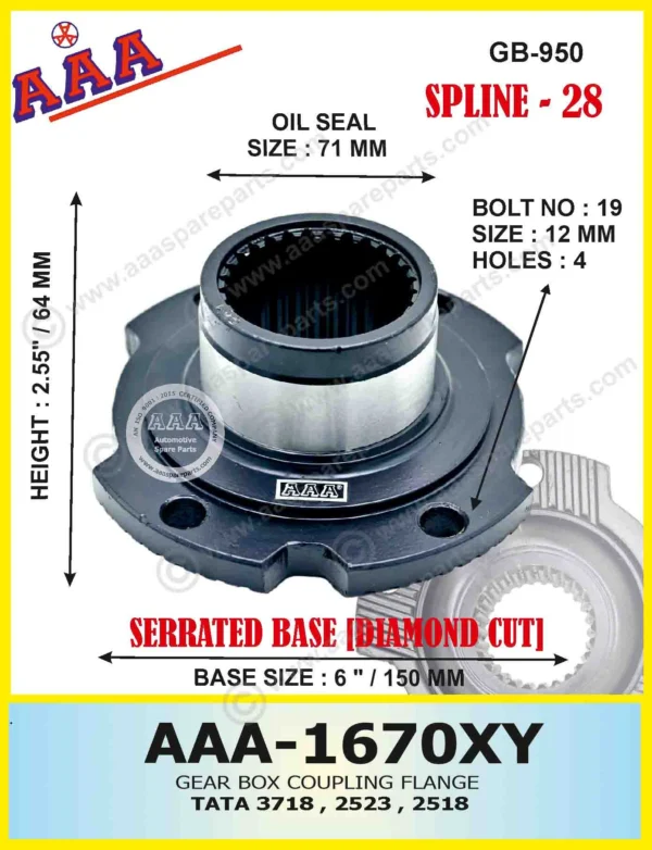 Gear Flange TATA 3718 / 2523 – GEAR BOX 950  X-SERRATED TYPE