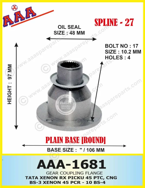 Gear Flange TATA XENON RX PICKUP 45PTC, CNG, BS3, XENON 45PCR-10, BS4 31WB