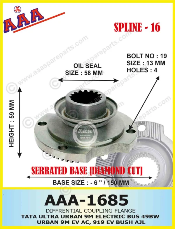 Diff Flange TATA ULTRA URBAN 9M BUS 49 WB (ELECTRIC VEHICLE) X-SERRATED TYPE