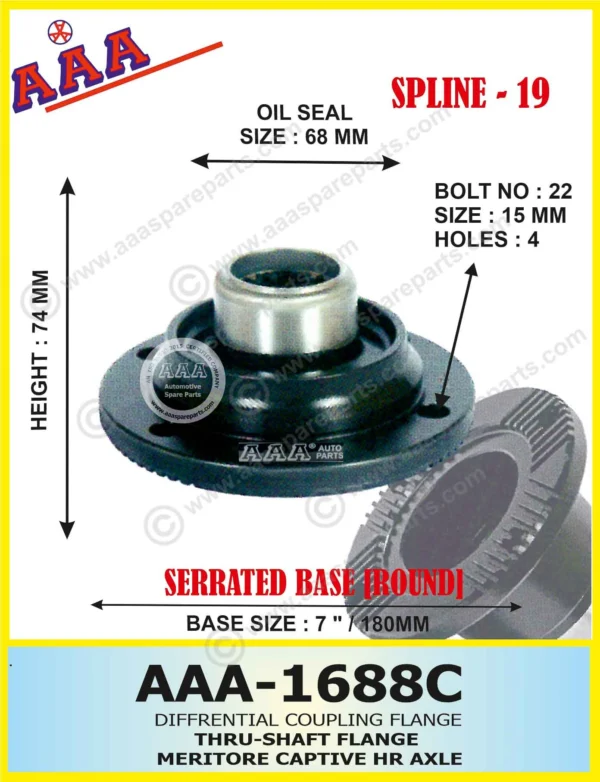 Diff Flange MERITORE CAPTIVE HR AXLE X-SERRATED TYPE