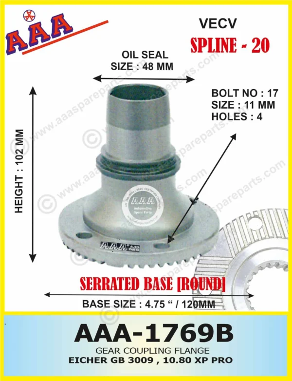 Gear Flange EICHER – GB 3009, 1008XP, PRO – ID207704  X-SERRATED TYPE