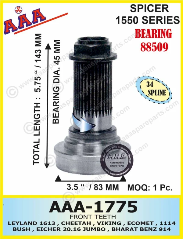 F.T. LEYLAND 2515 / 1616 (BEARING DIA 45MM, 88509, 3 1/2″)