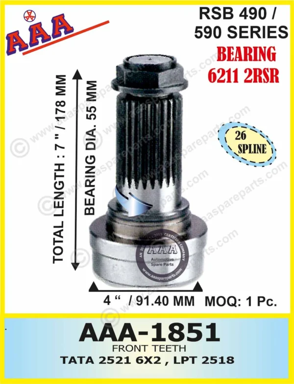 F.T. TATA LPT 3118, 2518 (BEARING 6211 WITH BIG RUBBER) 1 STEP
