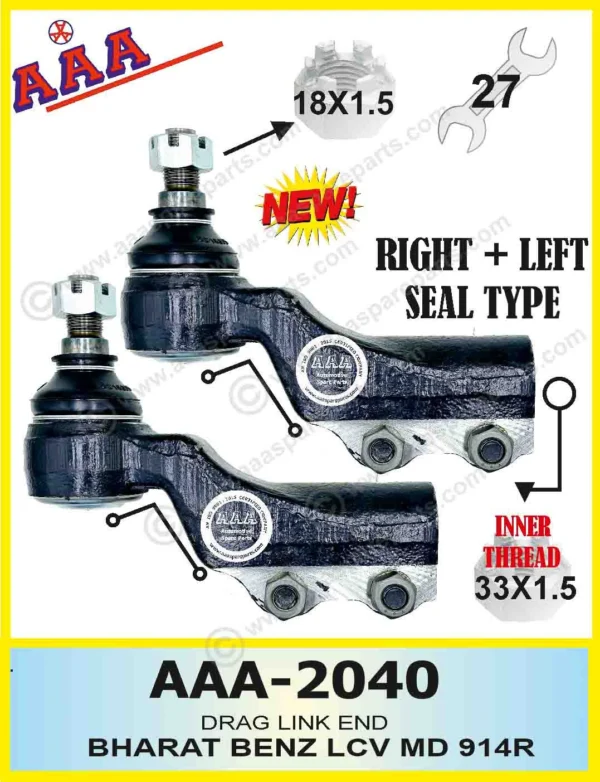 TIE ROD END BHARAT BENZ LCV MD 914R [HORSE TYPE]