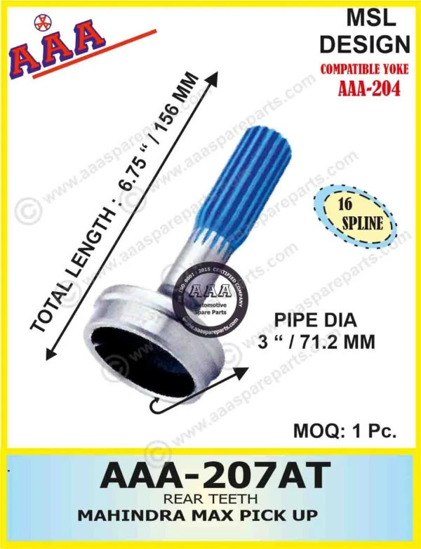 R.T. MAHINDRA MAX PICKUP (PIPE DIA 71MM) TEFFLON COATED