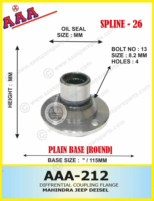 Diff Flange MAHINDRA JEEP (ROUND TYPE)