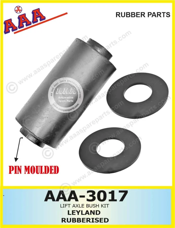 LIFT AXLE BUSH LEYLAND RUBBERISED [PIN MOULDED + 2 WASHERS]