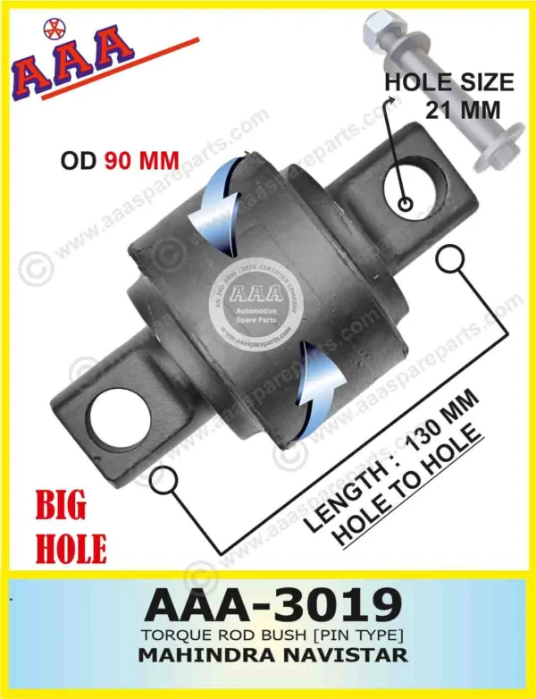TORQUE ROD BUSH MAHINDRA NAVISTRA OD – 90MM [BIG HOLE]