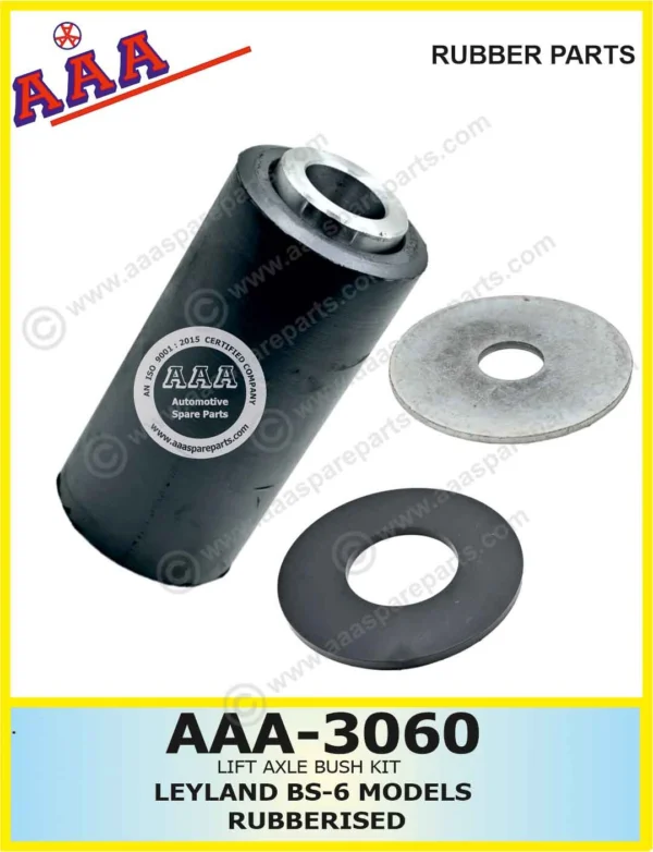 LIFT AXLE BUSH LEYLAND RUBBERISED BS-6 [PIN MOULDED + 2 WASHERS]