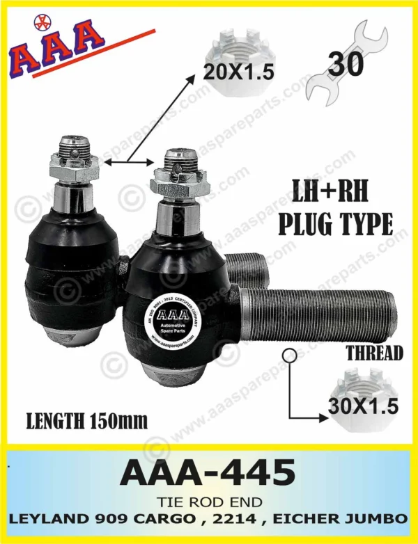 TIE ROD END TATA 909 CARGO / EICHER JUMBO / 2214     THREAD 30×1.5 — GOLI  LEYLAND 909 CARGO AAA-461