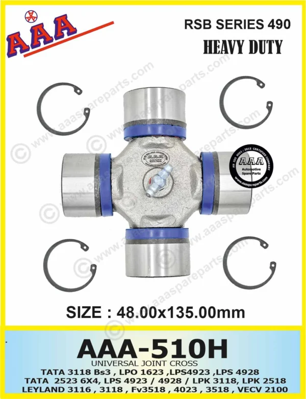 UNIVERSAL JOINT CROSS-TATA 4018  TATA 3118/ CIRCLIP LOCK TYPE O/L HEAVY DUTY
