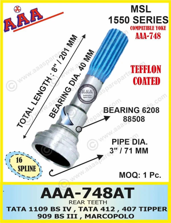 R.T. TATA 1109 BSIV , MARCOPOLO , TATA 412 , 407 TIPPER , 909 BSIII TEFFLON COATED (88508 / 6208)