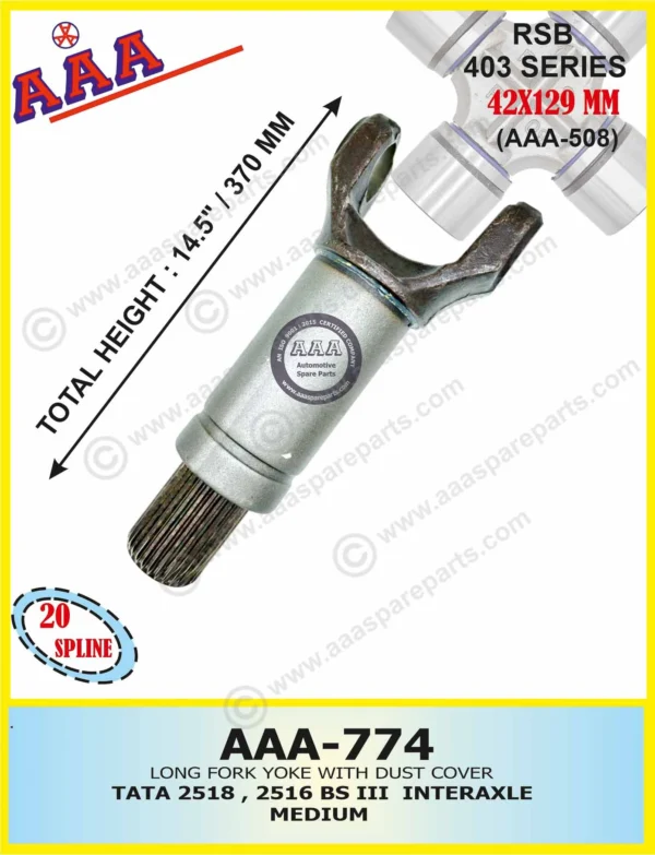 Long Fork TATA, LEYLAND 2516 / 2518 / INTERAXLE EXTRA LONG (WITH DUST COVER & OIL SEAL)