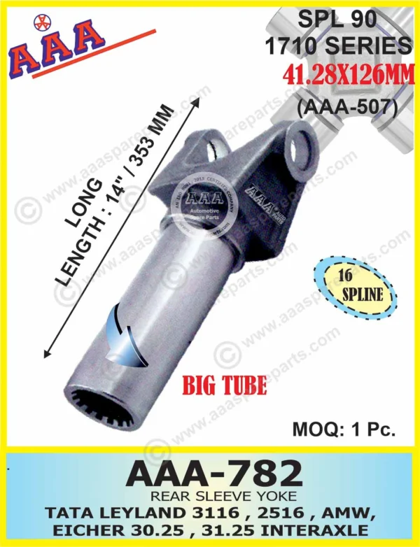 S.Y. TATA & LEYLAND 3118 / 3116 / 2516 / AMW / EICHER 30.25, 31.25 INTERAXLE FOR SPL 90 SPICER CROSS (41.28 MM CUP)(REAR TEETH 4018 LONG)