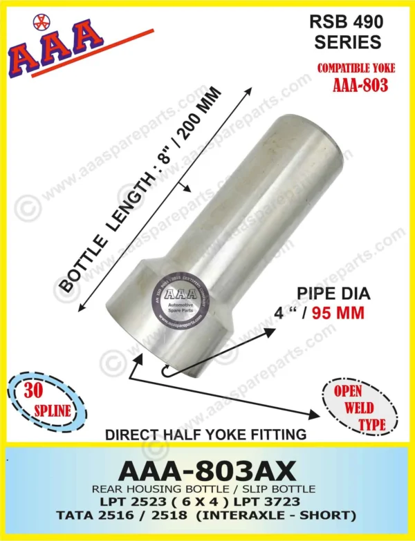 Bottle TATA 4018, 2518, 3518C EX TEFFLON COATED [WEILCH PLUG TYPE]