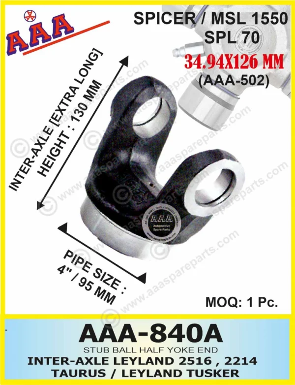 H.Y. INTERAXLE -TATA / LEYLAND 2516,2214 TAURUS (EXTRA LONG) LEYLAND TUSKER, (4″)