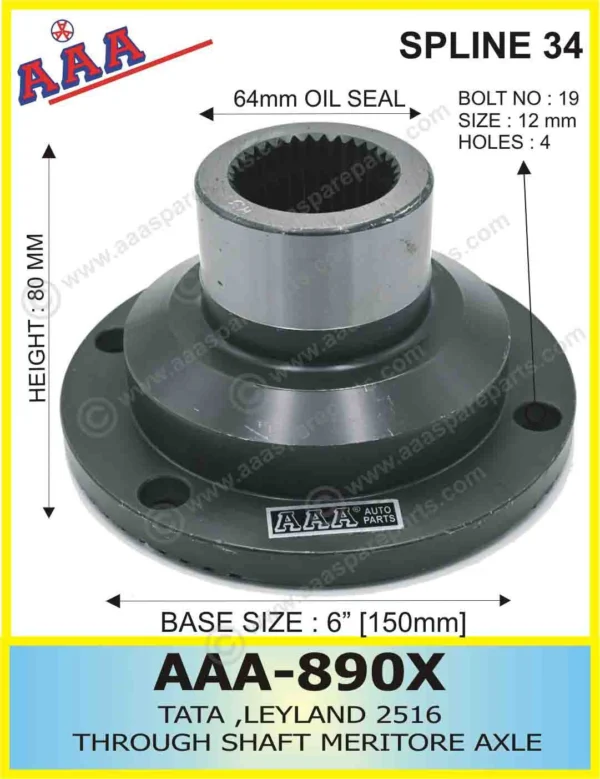 Diff Flange THRU SHAFT FLANGE – MERITOR AXLE, ASHOK LEYLAND 2516 I1, U 2518 I1T X-SERRATED TYPE